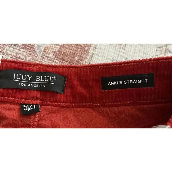 Judy Blue Ankle Straight Corduroy High Waist Pants Womens Size 27 Rust Red NWT - Picture 6 of 13
